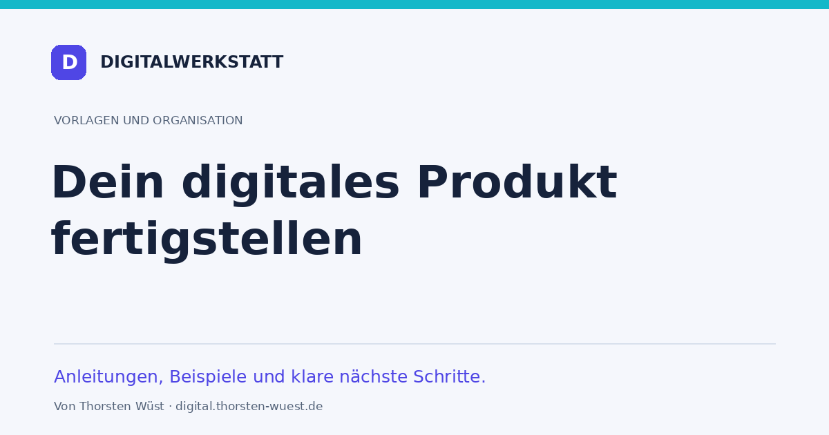Illustration zum Thema: Dein digitales Produkt fertigstellen